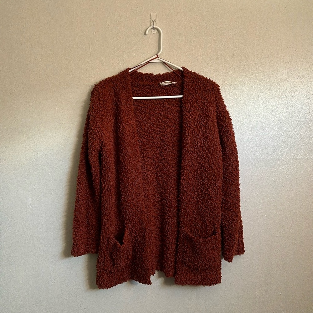 Pink Republic Fuzzy Long Cardigan